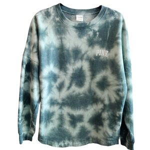 PINK Victoria's Secret Tie Dye Green Sweatshirt size XS oversized